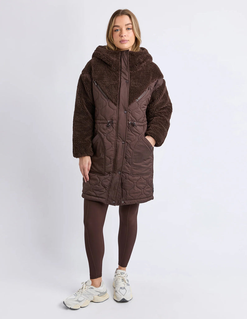 Annabella Longline Anorak - Coffee Bean