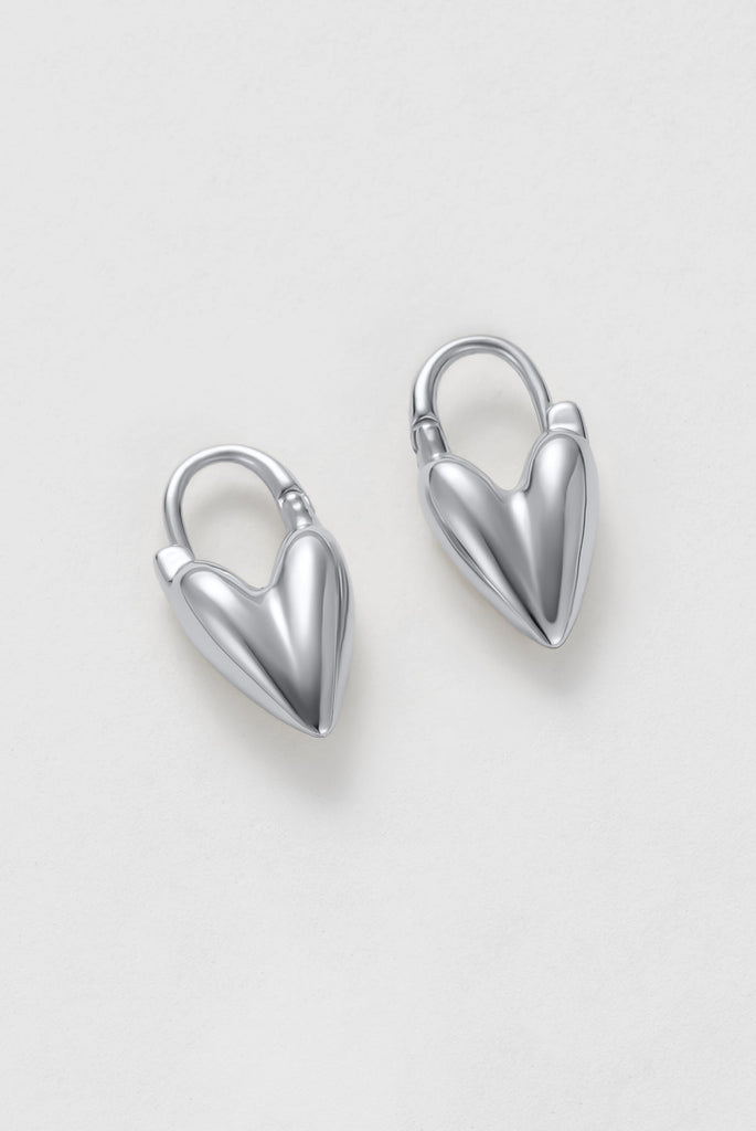 JESS HEART HOOP - SILVER