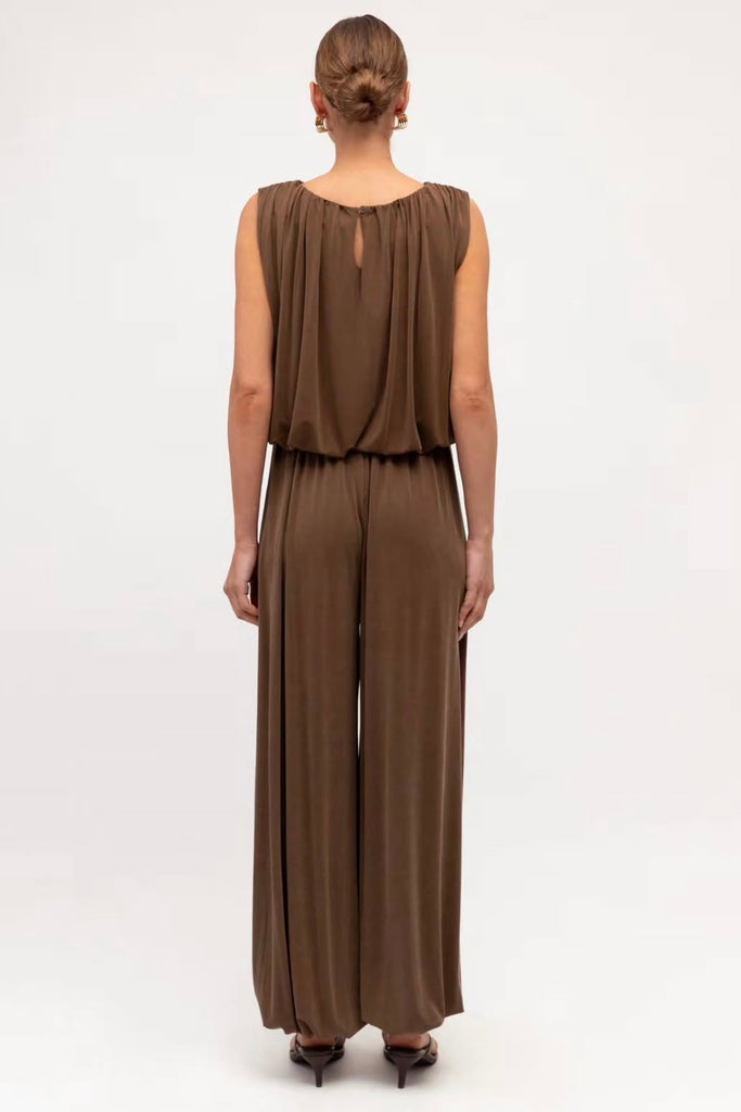 Amelia bubble top - chocolate-Pash + Evolve-*Bubble hem *Short sleeve *chocolate *Fully lined *50% Lyocell, 45% Polyester, 5% elastane-Pash + Evolve