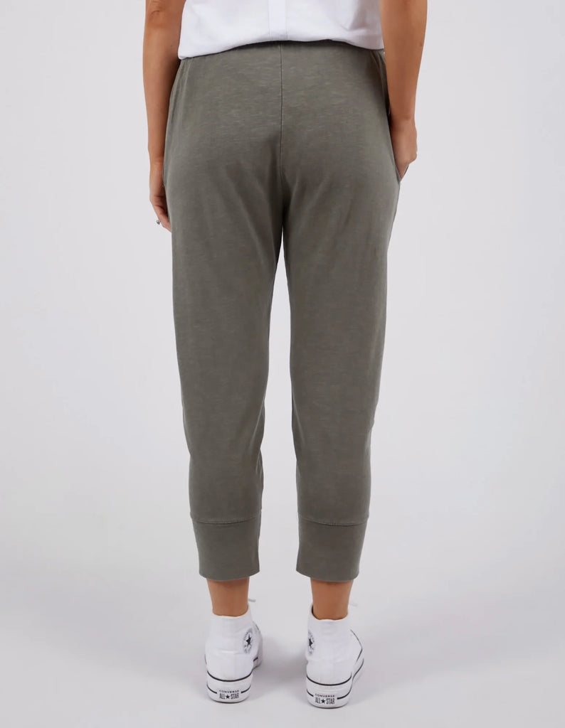 Brunch Pant - Khaki-Elm-Made from 100% cotton slub jersey, Elm’s best-selling Brunch pant provides a relaxed roomy fit that is versatility plus! With a comfy fit elastic waistband paired with an adjustable tie, these cropped length pants feature large cuff detail and will be your go-to straight out of the box! Best selling style Relaxed cropped length fit Elastic waistband with adjustable tie 100% Cotton slub jersey Model is wearing a size 10-Pash + Evolve