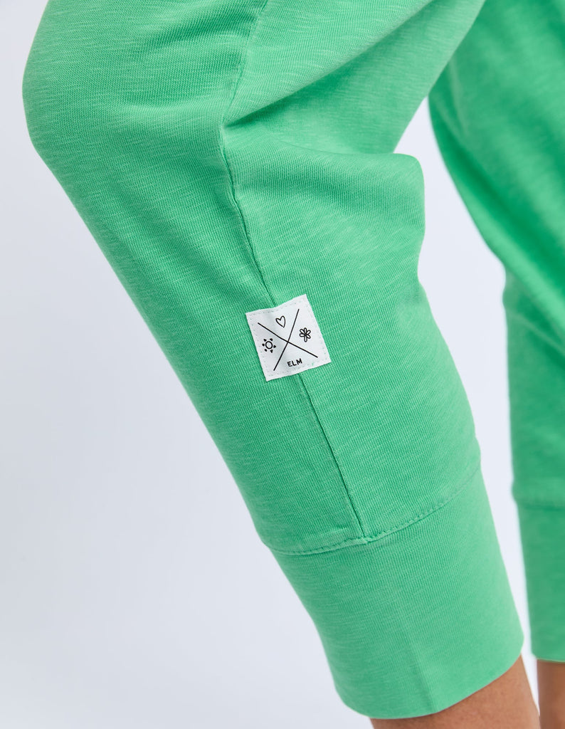 Brunch Pant - Spring Green-Elm-Made from 100% cotton slub jersey, Elm’s best-selling Brunch pant provides a relaxed roomy fit that is versatility plus! With a comfy fit elastic waistband paired with an adjustable tie, these cropped length pants feature large cuff detail and will be your go-to straight out of the box! Best selling style Relaxed cropped length fit Elastic waistband with adjustable tie 100% Cotton slub jersey Model is wearing a size 10-Pash + Evolve