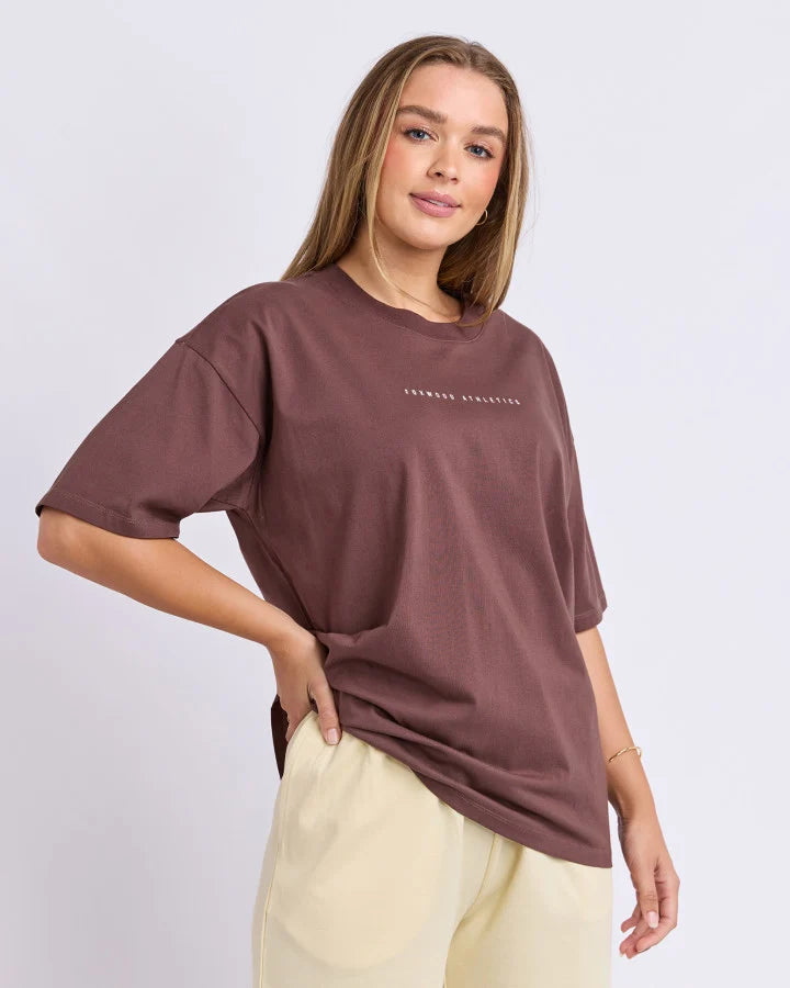 Captain tee - chocolate-Foxwood-The ultimate in relaxed fit tshirts. The new Captain Tee features a classic round neckline, oversized fit and small chest print. Oversized fit Small chest print Round Neckline 100% Cotton Our model is 176cm and wears Size 10-Pash + Evolve