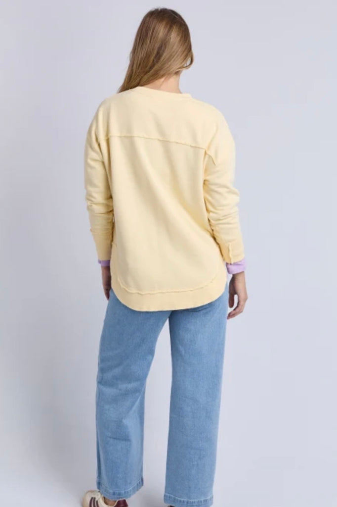 Delilah crew - egg shell-Foxwood-Comfortable, casual and 100% cotton. The Delilah Crew is the perfect addition to your everyday style! Featuring a crew neckline, curved hem and ribbed detailing, this relaxed fit, unbrushed fleece jumper will mix and match with all your wardrobe favourites Round neckline Raw edge detail Relaxed fit Unbrushed Cotton Fleece Our model is 176cm and wears Size 10-Pash + Evolve