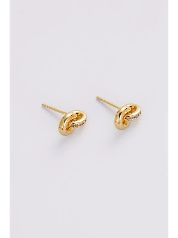 Elle stud - Gold-Zafino-Nickel Free Hypoallergenic Brass Base Size: 8mm (W) x 12mm (L) Colour: 18k Gold Plated Water resistant Hypoallergenic & Nickel Free Female Founded & Family Owned-Pash + Evolve