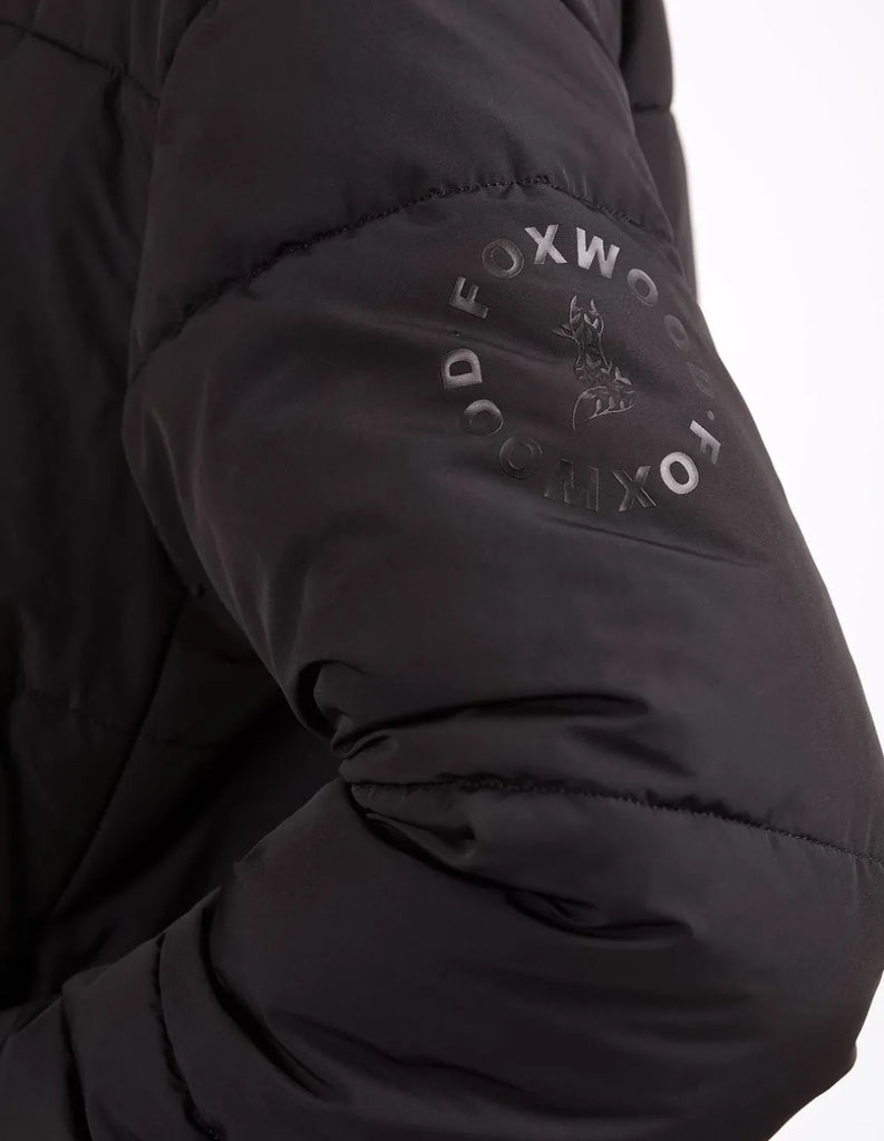 Essential puffer jacket - black-Foxwood-Front button and zip opening Elastic cuff Foxwood exclusive sleeve print Polyester-Pash + Evolve