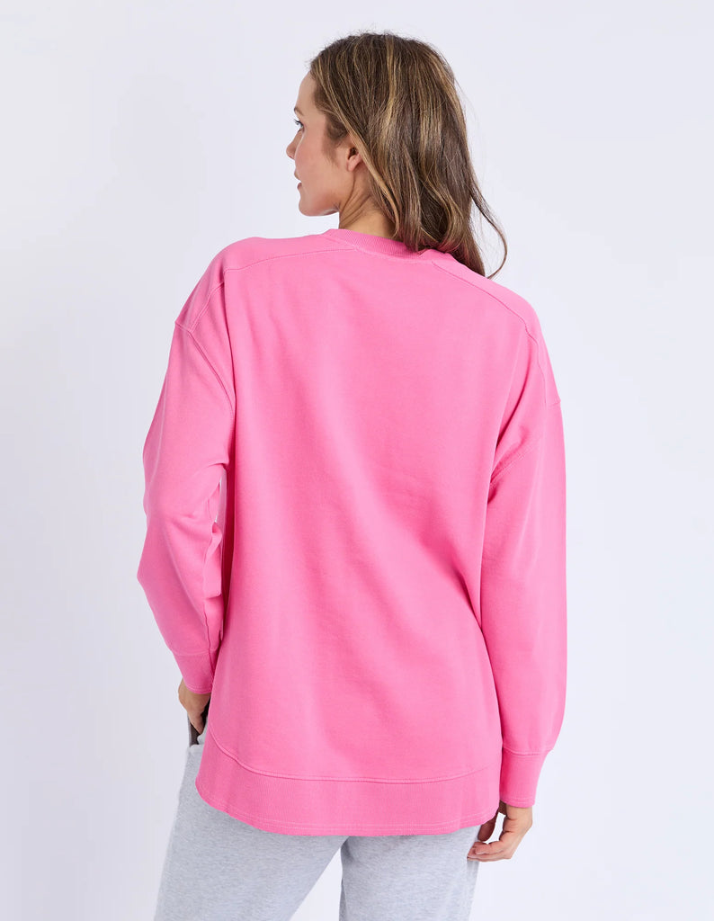 Established crew - aurora pink-Elm-Guaranteed to be your new favourite crew. The Established Crew features raw seam detail and cute Elm embroidery making it an effortless choice for both comfort and style. Raw Seams Elm Embroidery Crew Neckline Unbrushed Cotton Fleece 100% Cotton Model is 171cm and wears Size 10-Pash + Evolve