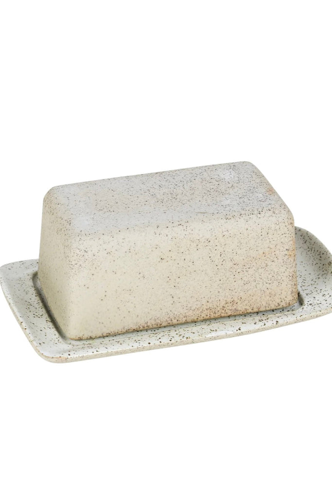 Garden to Table Butter Dish-Robert gordon-Introducing Garden to Table. For those who grow their own veggies, collect eggs from the backyard chook shed or tend to their garden, this is the perfect collection for you! Comes gift boxed. A NOTE FOR OUR CUSTOMERS: Garden To Table is a hand crafted range, using a high fired stoneware with iron flecks. At times, the iron flecks may appear to bleed in the clay body, creating unique patches of red or orange. This is a natural occurrence, when the iron meets with hi