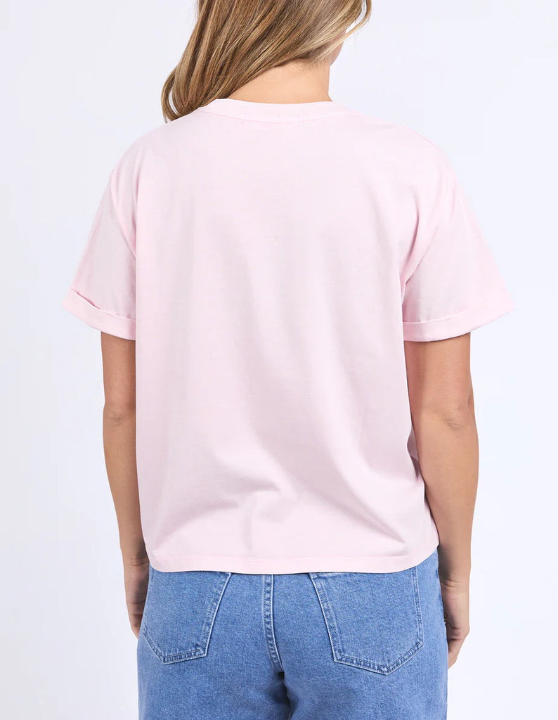 Huntleigh Oversized Tee - Pale Pink-Foxwood-Classic oversized tee for casual everyday wear. Featuring front chest embroidery and made with fresh 100% cotton. Round neckline Front chest embroidery Oversized fit 100% Cotton Model is wearing a size 10-Pash + Evolve