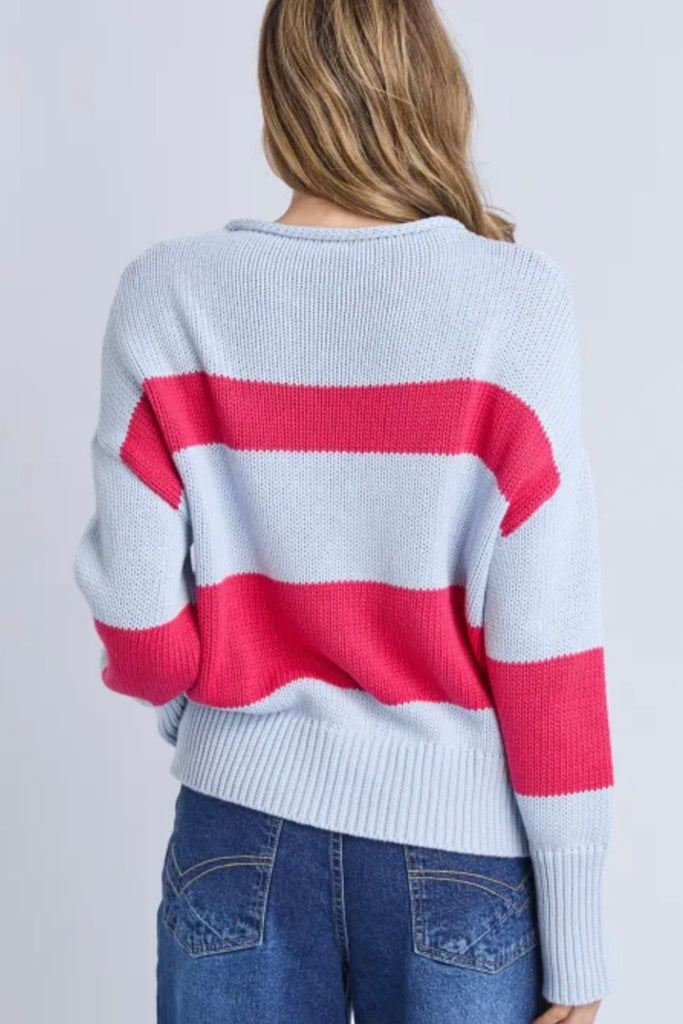 Vesi stripe knit - pink/blue