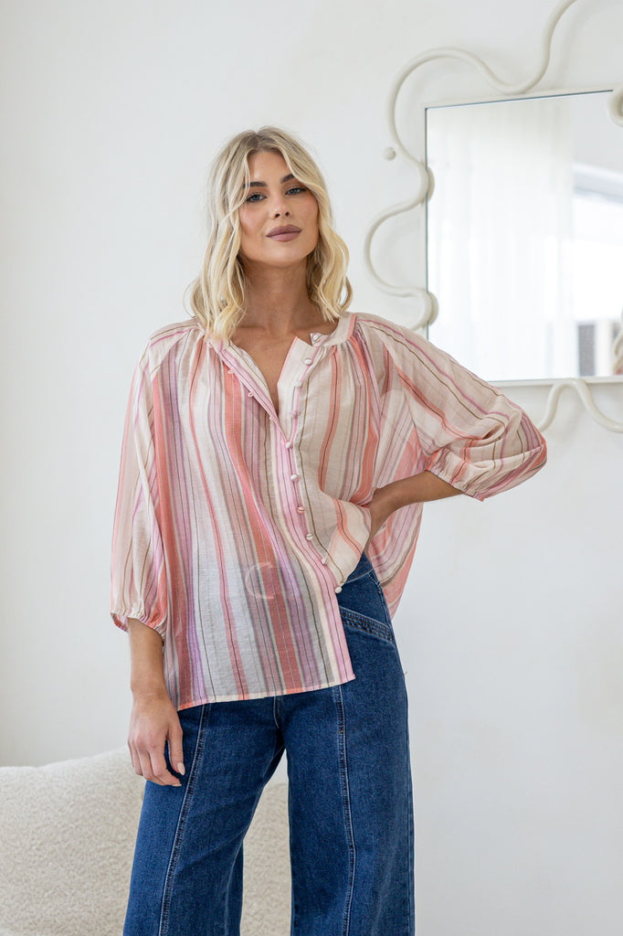 Nina shirt - Pink/Mango