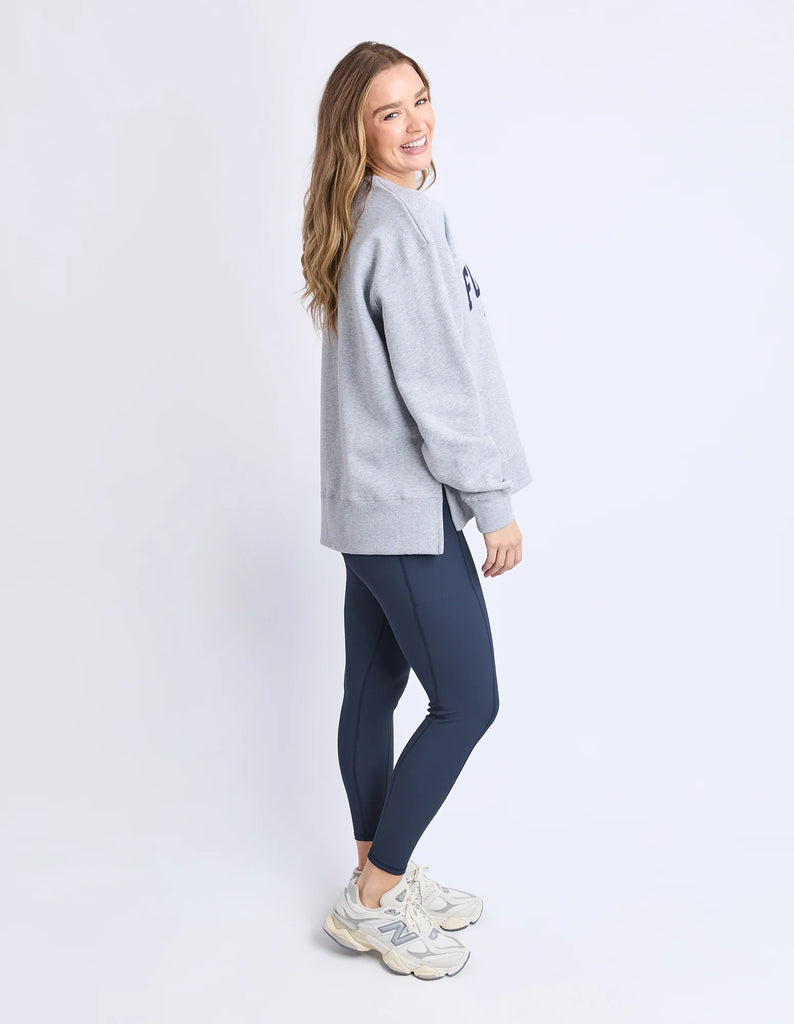 Intention Oversized Crew - Grey Marle/Navy-Foxwood-A familiar favourite, refreshed. The Intention Crew is cut in the same shape as our best selling Interval Crew, giving you that just right oversized fit you already love. Updated with bold Foxwood branding for a fresh sporty feel, it is soft, cosy and made for wherever the day takes you. Foxwood exclusive front chest artwork Side splits Oversized fit 100% Cotton Our model is 176cm and wears Size 10-Pash + Evolve