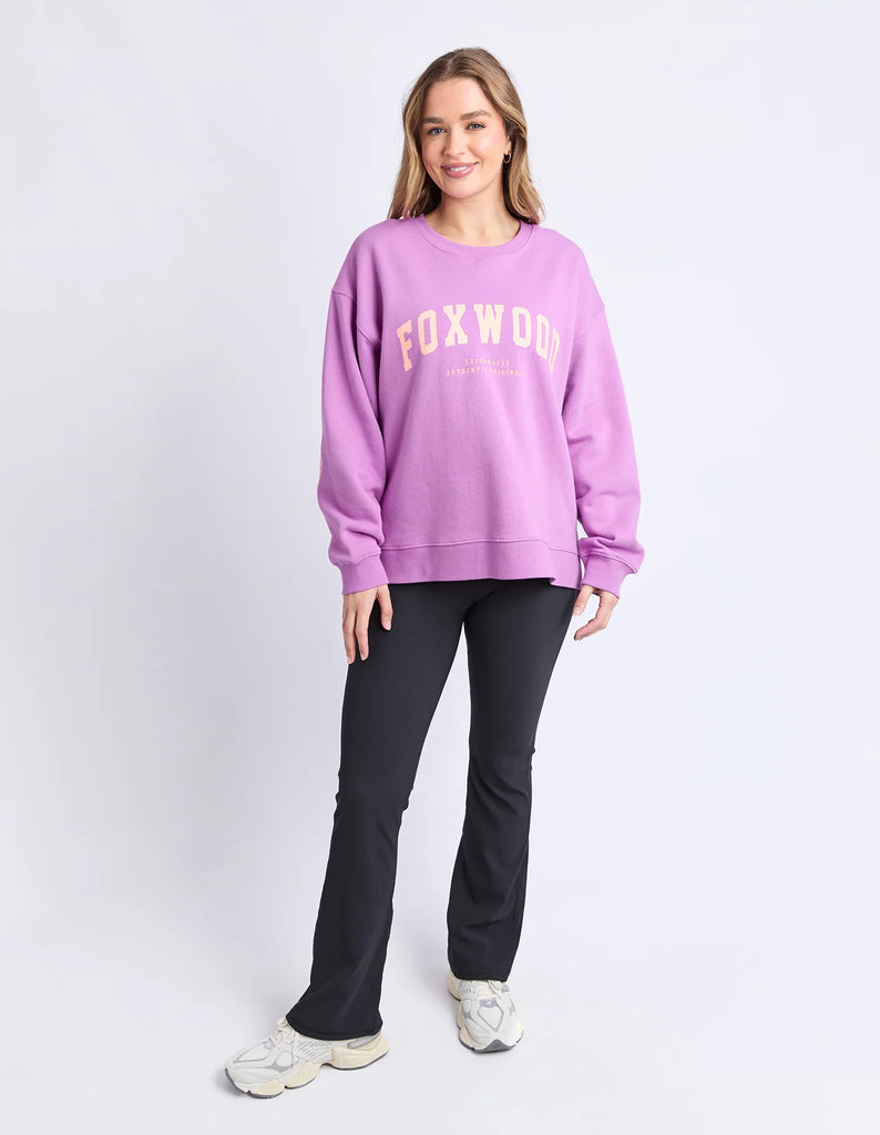 Interval Crew - Purple/Orange-Pash + Evolve-The Interval Crew is our designers new favourite this season. Featuring all the classic heritage of Foxwood LeisureFit fleece this oversized fitting crew sports a large print along the back shoulders and is both comfortable and cool. Front chest print Large back & sleeve print Oversized fit 100% Cotton Our model is 176cm and wears Size 10-Pash + Evolve