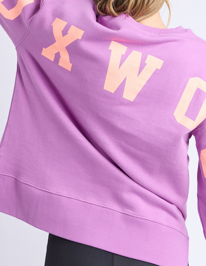Interval Crew - Purple/Orange-Pash + Evolve-The Interval Crew is our designers new favourite this season. Featuring all the classic heritage of Foxwood LeisureFit fleece this oversized fitting crew sports a large print along the back shoulders and is both comfortable and cool. Front chest print Large back & sleeve print Oversized fit 100% Cotton Our model is 176cm and wears Size 10-Pash + Evolve