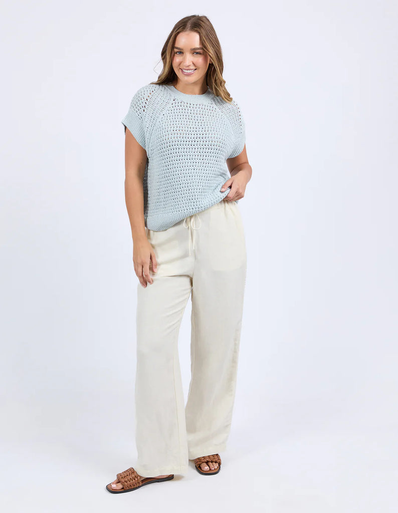 Isla knit vest - ballad blue-Foxwood-*Knit vest *Round neckline *Ribbed neckline *Short sleeve *Cotton/Metallic blend *Designed in Australia-Pash + Evolve