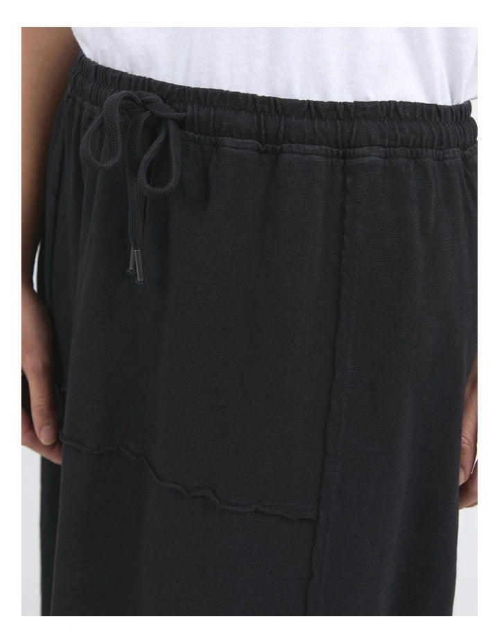 Jayne skirt - washed black-Foxwood-*Elastic waist *Midi length *Design panels *100% Cotton-Pash + Evolve