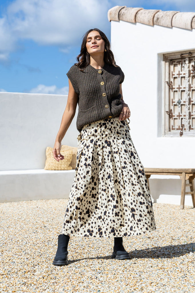 Layla maxi skirt - leopard-Pash + Evolve-*Elasticated waist *Pockets *Leopard print all over *Side tie drawstring-Pash + Evolve