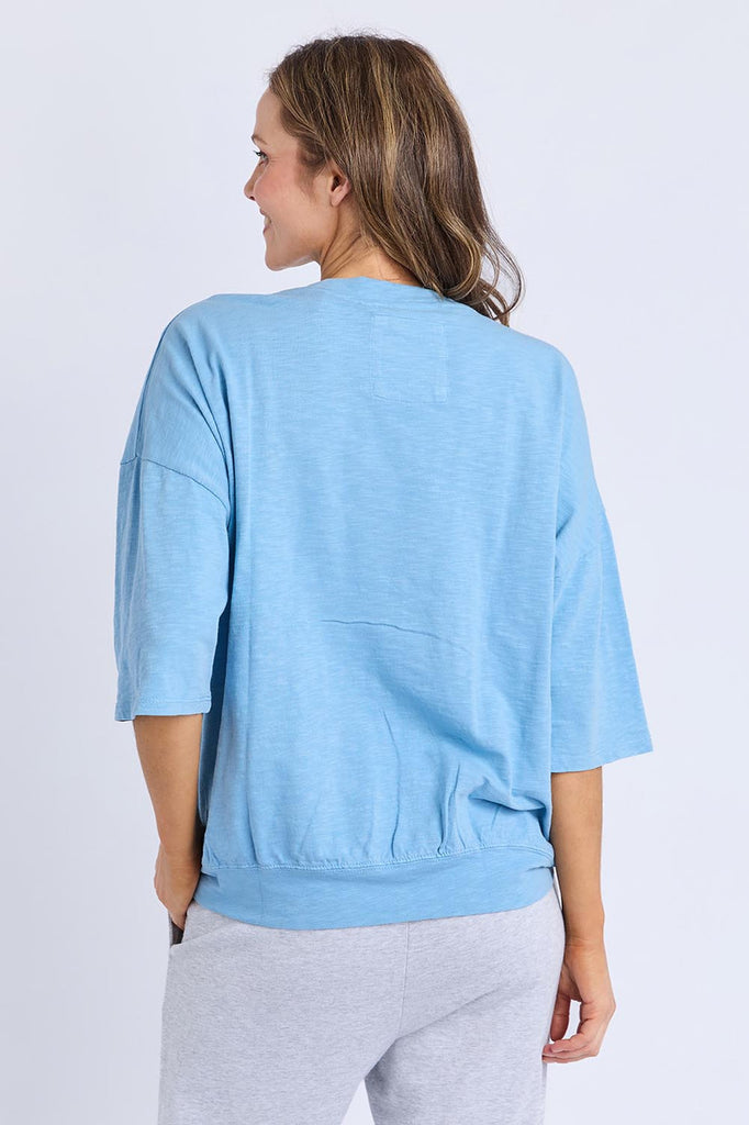Mazie Sweat - Dusk Blue-Elm-The Mazie Sweat is the ideal blend of style and versatility. This oversized fit and 3/4 length sleeves allow plenty of room for movement. Made with a gorgeous lightweight Cotton fabric to make it ideal for layering. Best selling style Relaxed fit 3/4 length sleeves Pockets at the waistband 100% Cotton Model is wearing a size 10-Pash + Evolve
