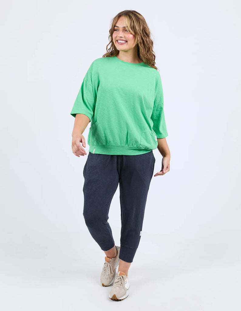 Mazie sweat - Spring green-Elm-The Mazie sweat is the ideal blend of style and versatility. This oversized fit and ¾ length sleeves allow plenty of room for movement, and the gorgeous lightweight cotton fabric make it ideal for layering. Best Selling Style Relaxed fit with 3/4 Length Sleeves Waistband & Pockets 100% Cotton Model is wearing a size 10-Pash + Evolve