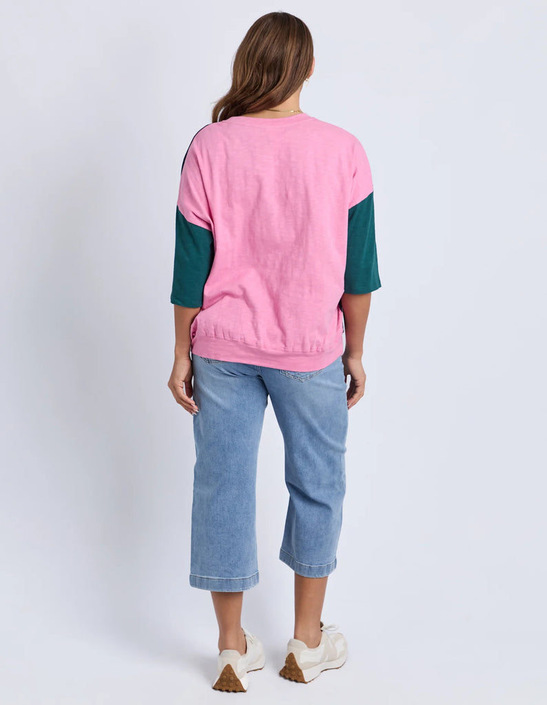 Mazie sweat - teal/navy/quartz-Elm-The Mazie Sweat Is The Ideal Blend Of Style And Versatility. This Oversized Fit And ¾ Length Sleeves Allow Plenty Of Room For Movement, And The Gorgeous Lightweight Cotton Fabric Make It Ideal For Layering. Best Selling Style Relaxed fit with 3/4 Length Sleeves Waistband and pockets 100% Cotton Model is wearing a size 10-Pash + Evolve