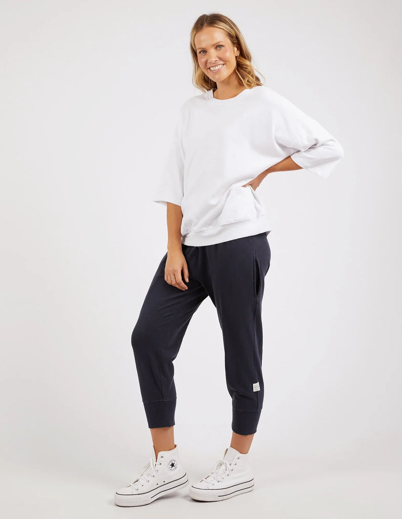 Mazie sweat - white-Elm-The Mazie Sweat is the ideal blend of style and versatility. This oversized fit and 3/4 length sleeves allow plenty of room for movement. Made with a gorgeous lightweight Cotton fabric to make it ideal for layering. Best selling style Relaxed fit 3/4 length sleeves Pockets at the waistband 100% Cotton Model is wearing a size 10-Pash + Evolve