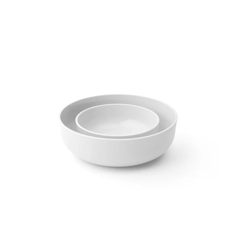 Nesting Bowl 2 Piece Set - Salt-STYLEWARE-Meet daily life’s dynamic duo. Like Fridays and big smiles, sunny days and ocean sprays, wine and...more wine, the 2- piece Set features our most versatile bowls. Make life easier while never compromising on style. ⏤ Snap-tight (perfect for wet foods, take care with liquids) ⏤ Timeless Style ⏤ Microwave, dishwasher, fridge + freezer friendly ⏤ BPA/Phthalate free ⏤ Nesting Storage ⏤ Made and Designed in Australia SMALL H: 5.7cm, Ø: 17.5cm,Vol: 1.0L X SMALL H: 4.2cm,