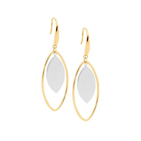 Hoop earrings freshwater pearl drop - gold plated