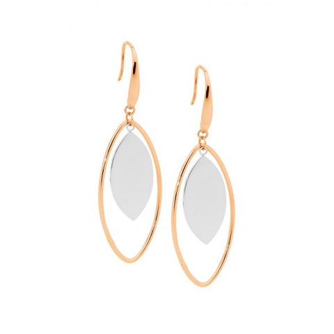Hoop earrings freshwater pearl drop - gold plated