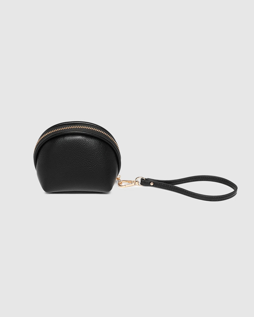 Paige Purse - Black-Louenhide-The Louenhide Paige Black Purse is the little essential you didn’t know your bag was missing. Designed with a compact round silhouette, this coin purse is perfect for keeping your valuables secure without taking up space. Whether it’s loose change, small essentials, or tiny treasures, this pouch slips effortlessly into any bag, ready to go wherever the day leads. Versatile yet refined, the Paige Black Purse is a simple solution for staying organised. External Features Detachabl