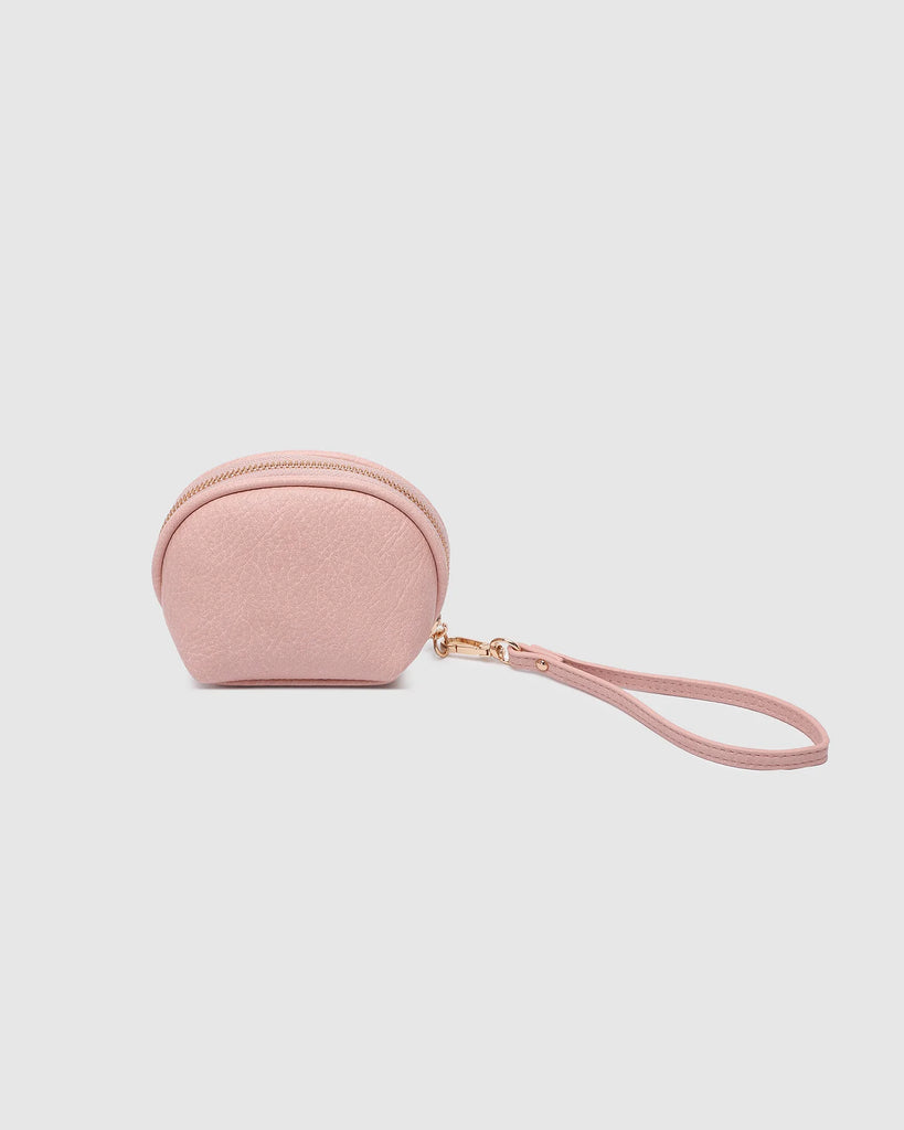 Paige purse - blush-Louenhide-The Louenhide Paige Blush Purse is the little essential you didn’t know your bag was missing. Designed with a compact round silhouette, this coin purse is perfect for keeping your valuables secure without taking up space. Whether it’s loose change, small essentials, or tiny treasures, this pouch slips effortlessly into any bag, ready to go wherever the day leads. Versatile yet refined, the Paige Blush Purse is a simple solution for staying organised. External Features Detachabl