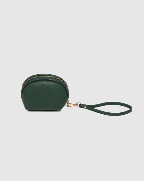 Paige purse - forest green-Louenhide-The Louenhide Paige Forest Green Purse is the little essential you didn’t know your bag was missing. Designed with a compact round silhouette, this coin purse is perfect for keeping your valuables secure without taking up space. Whether it’s loose change, small essentials, or tiny treasures, this pouch slips effortlessly into any bag, ready to go wherever the day leads. Versatile yet refined, the Paige Forest Green Purse is a simple solution for staying organised. Extern