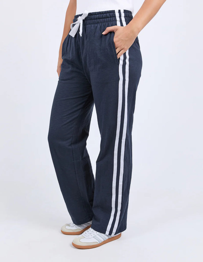 Power Pant - Navy-Foxwood-Power through your day in the new Power Pants from LeisureFit. Featuring on-trend side taping, a wide elastic waist with drawcord and pockets, these 100% lightweight cotton pants truly elevate your casual style this season. Elastic waist with drawcord Side taping detail Relaxed fit 100% Cotton Model is wearing a size 10-Pash + Evolve