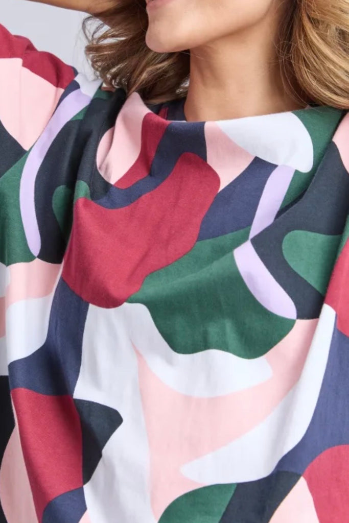 Ronja tee - abstract-elm-*Short sleeve *Round neckline *Cropped Length *Abstract print *Designed in Australia-Pash + Evolve