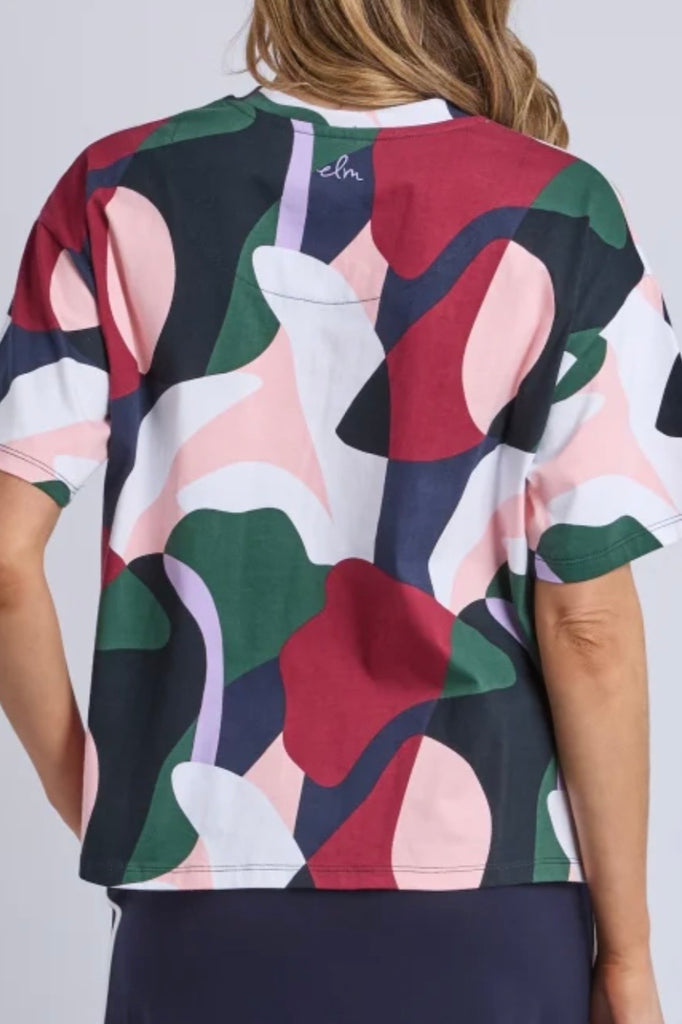 Ronja tee - abstract-elm-*Short sleeve *Round neckline *Cropped Length *Abstract print *Designed in Australia-Pash + Evolve