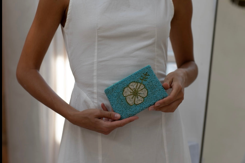 Ruby beaded coin purse-Pash + Evolve-*Glass beads *Fully lined inside *Coin purse *14x9.5 cm-Pash + Evolve