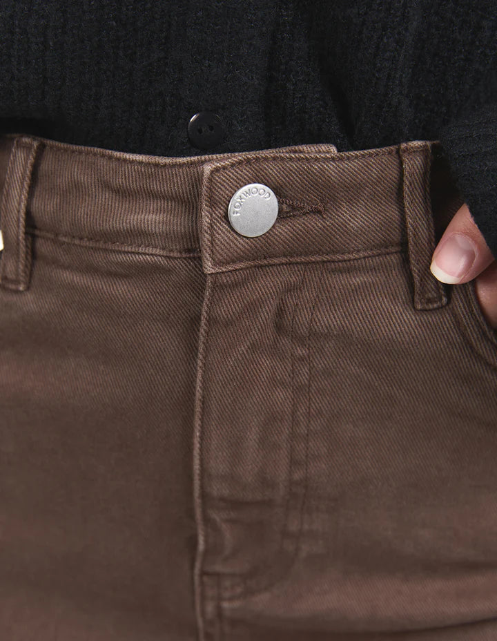 Scout midi skirt - chocolate-Foxwood-The Scout Midi Skirt is this season's must-have skirt. Scout is the perfect partner for Spring and Summer Dressing, featuring a split front detail and a light blue wash. Pair back with a tee and sneakers, or dress up to take you into the night. Midi Skirt Length Front Split Detail Classic 5-Pocket Jean Waist Stretch Denim-Pash + Evolve