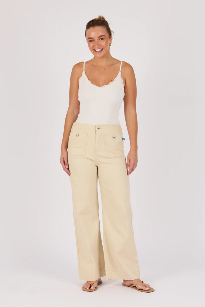 Seam Detail Straight Leg Jeans - Ecru-One Ten Willow-Half Back Elastic Waistband Button Front Closure Front Patch Pockets Full Length Straight Leg 75% Cotton 23% Polyester 2% Elastane Model is 176cm (Size 8-10) and wears our size Small Designed in Geelong, Australia-Pash + Evolve