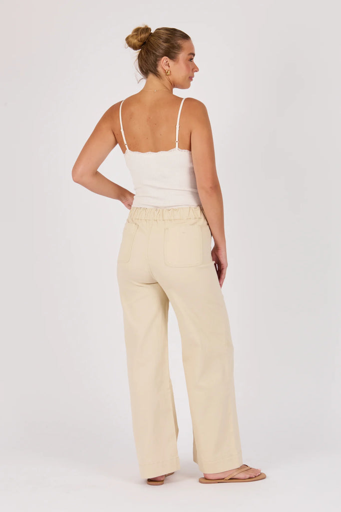 Seam Detail Straight Leg Jeans - Ecru-One Ten Willow-Half Back Elastic Waistband Button Front Closure Front Patch Pockets Full Length Straight Leg 75% Cotton 23% Polyester 2% Elastane Model is 176cm (Size 8-10) and wears our size Small Designed in Geelong, Australia-Pash + Evolve