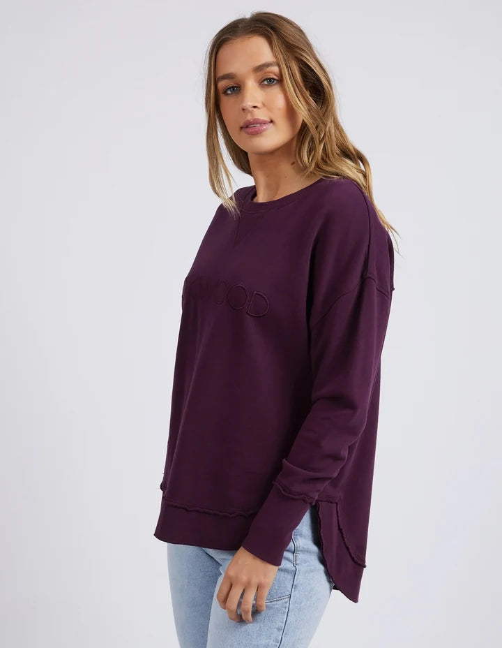 Simplified Crew - Plum-Foxwood-The Simplified Crew is the perfect throw over for your everyday wardrobe. With its round neck, hi-lo hemline, side splits with raw edging & the classic Foxwood logo, you are going to want one in every colour. Front chest embroidery Raw edge detail Curved hem 100% Cotton Our model is 176cm and wears Size 10-Pash + Evolve