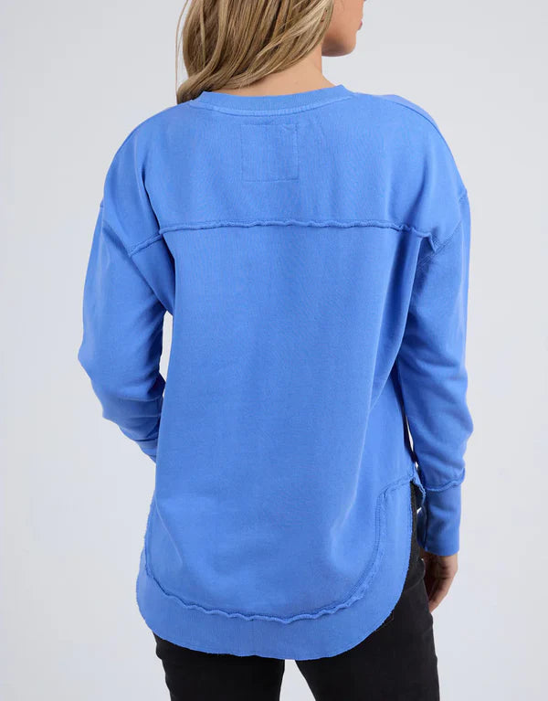 Simplified crew - cobalt-Foxwood-The Simplified Crew is the perfect throw over for your everyday wardrobe. With its round neck, hi-lo hemline, side splits with raw edging & the classic Foxwood logo, you are going to want one in every colour. Front chest embroidery Raw edge detail Curved hem 100% Cotton Model is wearing a size 10-Pash + Evolve