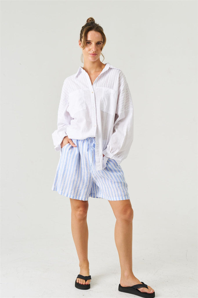 Sophie shirt - white-Pash + Evolve-*Button up front *Long sleeve *High-low hemline *Split in hem *Collared neckline *100% Cotton-Pash + Evolve