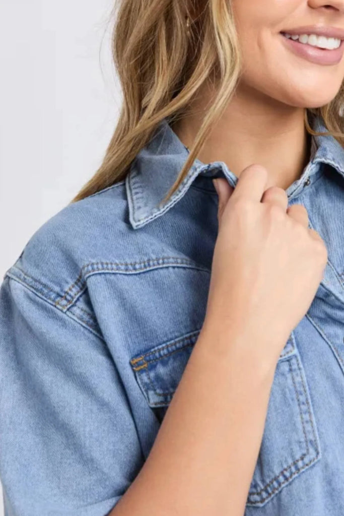 Sorcha denim dress - light blue-Foxwood-Pash + Evolve