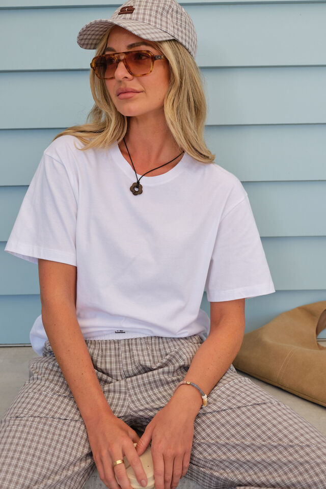 Stevie Slouchy Tee - White-Ceres Life-Proudly made in Australian Cotton Oversized fit Step Hem Self fabric neck binding Soft Hand feel-Pash + Evolve
