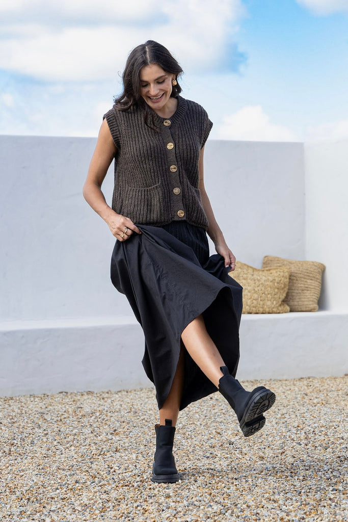 Zarah maxi skirt - black-Pash + Evolve-*Maxi length *Stitch detailing *Pockets *100% Cotton-Pash + Evolve