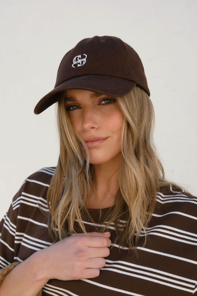 pip everyday cap - chocolate-Ceres Life-Made with 50% pre-consumer recycled cotton Classic 6 panel style Adjustable back strap -Antique Silver metal fastening 100% Cotton-Pash + Evolve