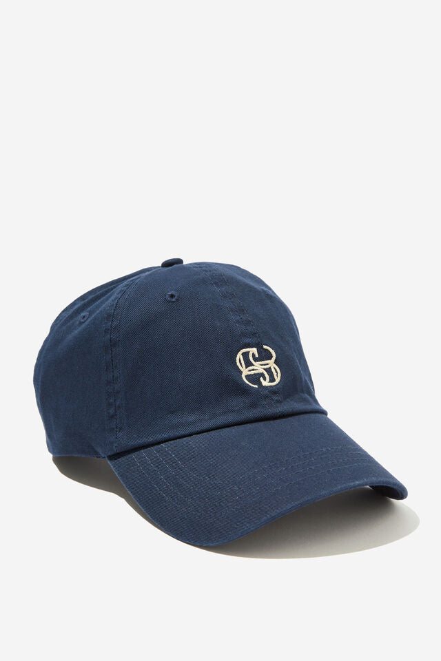 pip everyday cap - navy-Ceres Life-Made with 50% pre-consumer recycled cotton Classic 6 panel style Adjustable back strap -Antique Silver metal fastening-Pash + Evolve