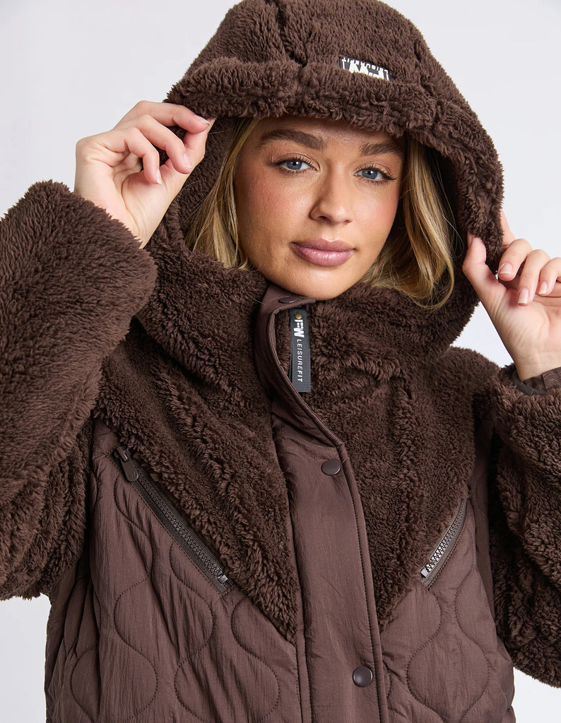 Annabella Longline Anorak - Coffee Bean