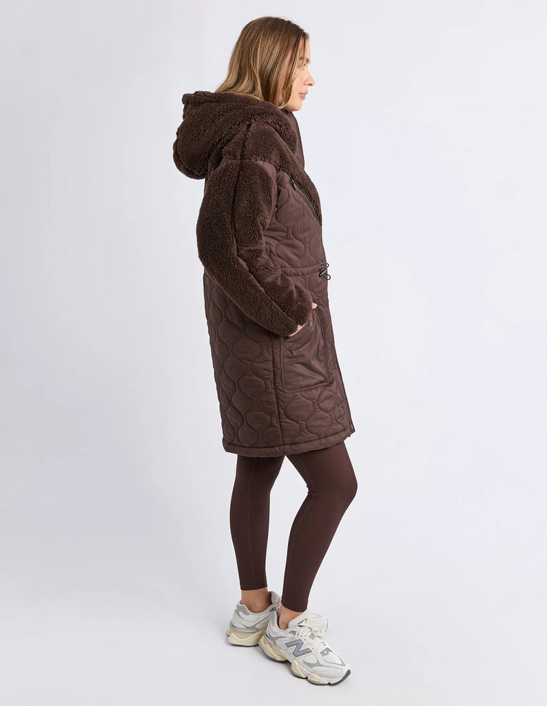 Annabella Longline Anorak - Coffee Bean