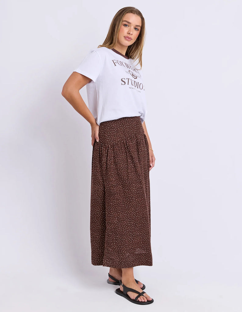 Wren Spot Skirt - Chocolate