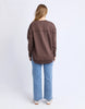 Simplified Metallic Crew - Coffee/Light Blue