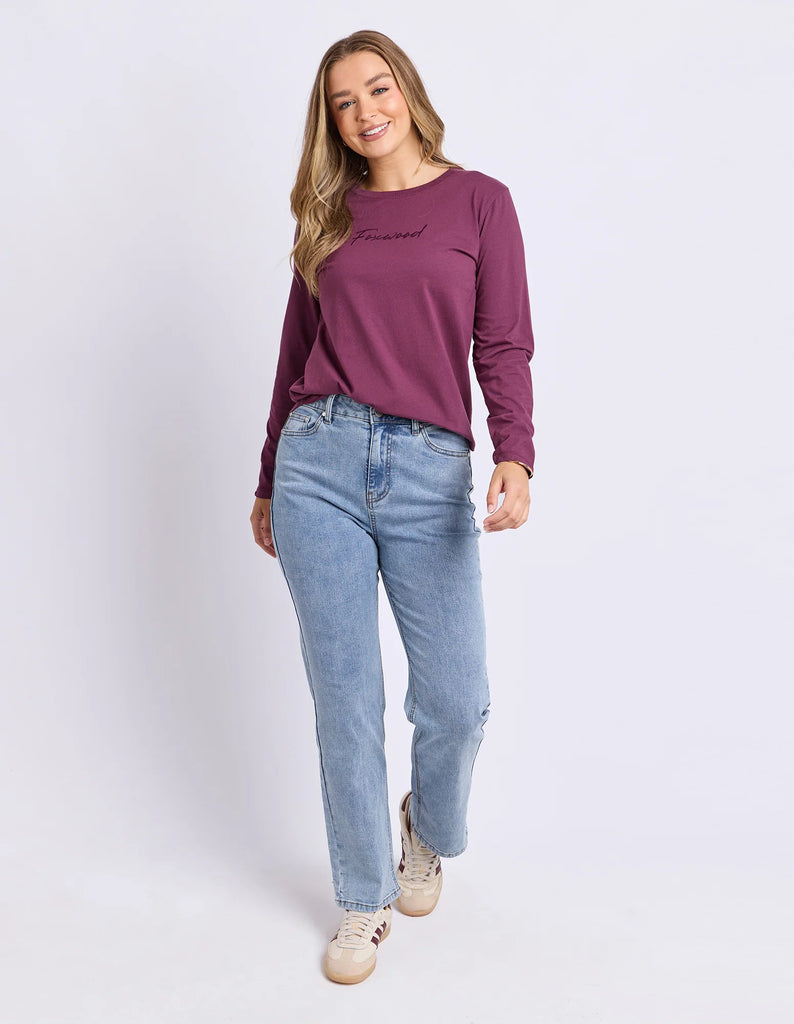 Signature Long Sleeve Tee - Plum